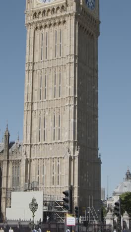 Vertical-Video-Tower-Clock-Big-Ben-Against-Clear-Blue-Sky-London-UK